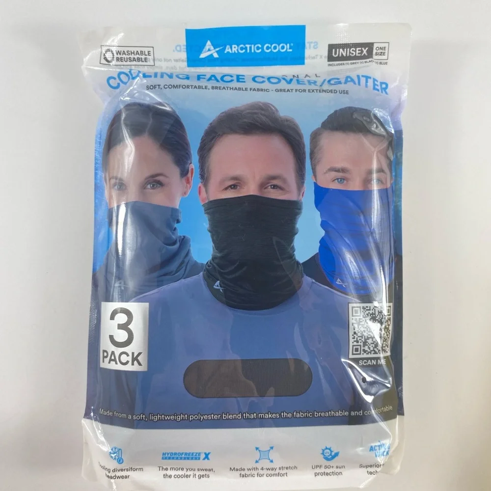 Arctic Cool Unisex Cooling Face Gaiter 3-Pack